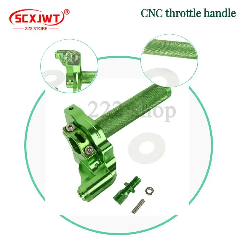 Зеленая универсальная поворотная дроссельная заслонка для внедорожного мотоцикла для CQR/CRF — съемная конструкция с ЧПУ, видимая ручка, усиленное управление ездой 
Зеленая универсальная поворотная дроссельная заслонка для внедорожного мотоцикла для CQR/CRF — съемная конструкция с ЧПУ, видимая ручка, усиленное управление ездой