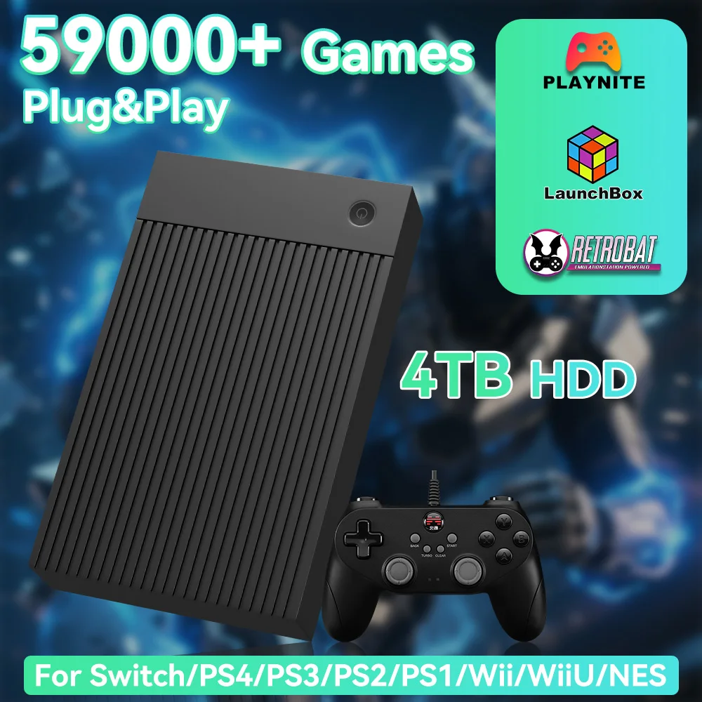 JMachen Mix 4TB Gaming HDD with 59000+ Retro/AAA/3D Games for Switch/PS4/PS3/PS2/PS1/Wii/WiiU/NES/N64 Plug and Play for Win PC
JMachen Mix 4TB Gaming HDD with 59000+ Retro/AAA/3D Games for Switch/PS4/PS3/PS2/PS1/Wii/WiiU/NES/N64 Plug and Play for Win PC