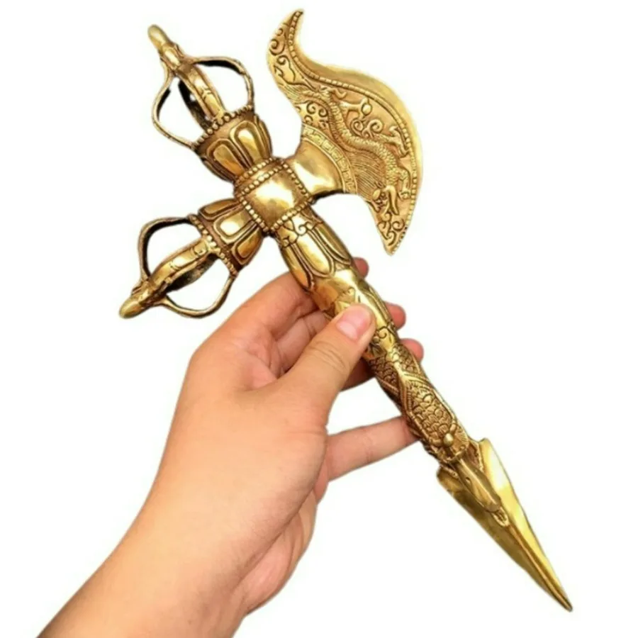 Antique Vajra Pestle Handicraft Axe Statue Buddhist Feng Shui Ornament Brass Buddha Utensil Home Decor Art Collection Sculpture
Antique Vajra Pestle Handicraft Axe Statue Buddhist Feng Shui Ornament Brass Buddha Utensil Home Decor Art Collection Sculpture