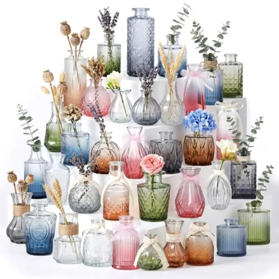36Pcs Bulk Colored Glass Bud Vases Set for Wedding Centerpieces, Home Table Decor, Party, Birthday Gift Clear, Pink, Green, Blu
36Pcs Bulk Colored Glass Bud Vases Set for Wedding Centerpieces, Home Table Decor, Party, Birthday Gift Clear, Pink, Green, Blu