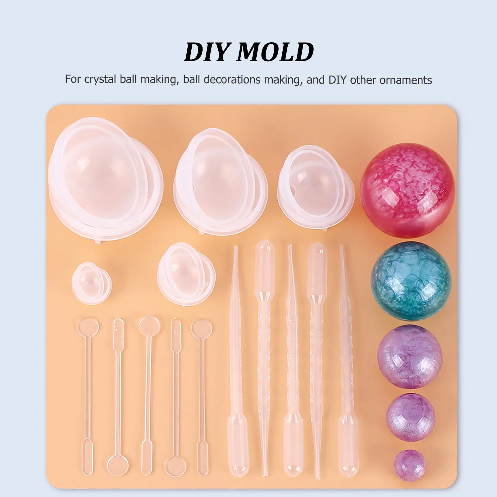 1Set DIY Crystal Ball Making Molds Premium Silicone Reusable Easy Clean Round Ball Casting Moulds DIY Ornament Supply
1Set DIY Crystal Ball Making Molds Premium Silicone Reusable Easy Clean Round Ball Casting Moulds DIY Ornament Supply