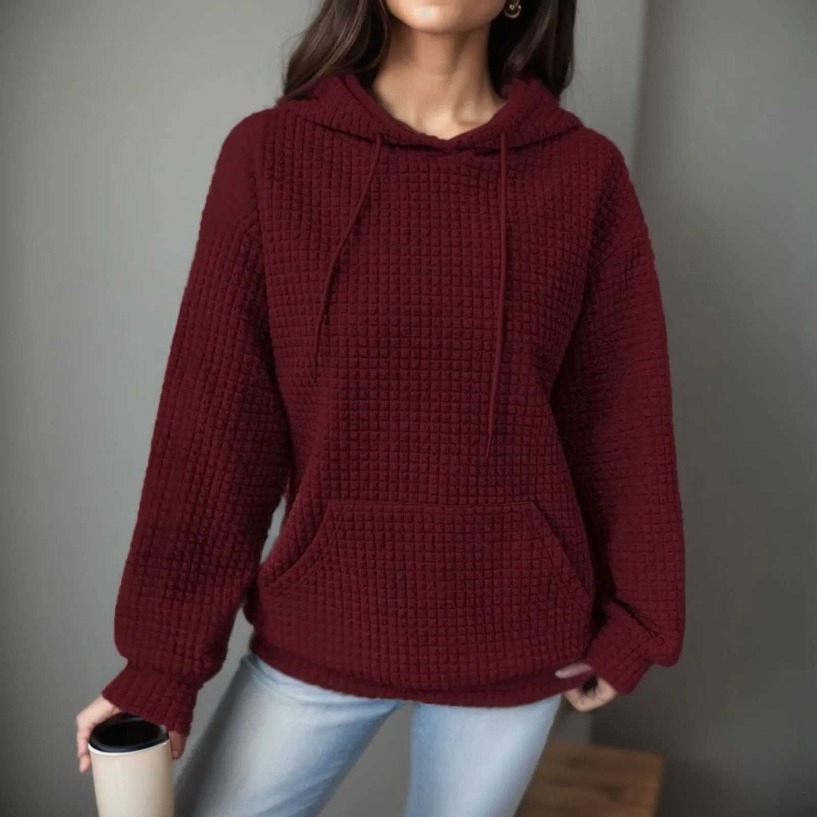 Womens Hoodie With Loose Pullover Long Sleeve Spliced With String Pocket Hoodie Hooded Sweatshirt Women Fleece Zip Jacket
Womens Hoodie With Loose Pullover Long Sleeve Spliced With String Pocket Hoodie Hooded Sweatshirt Women Fleece Zip Jacket