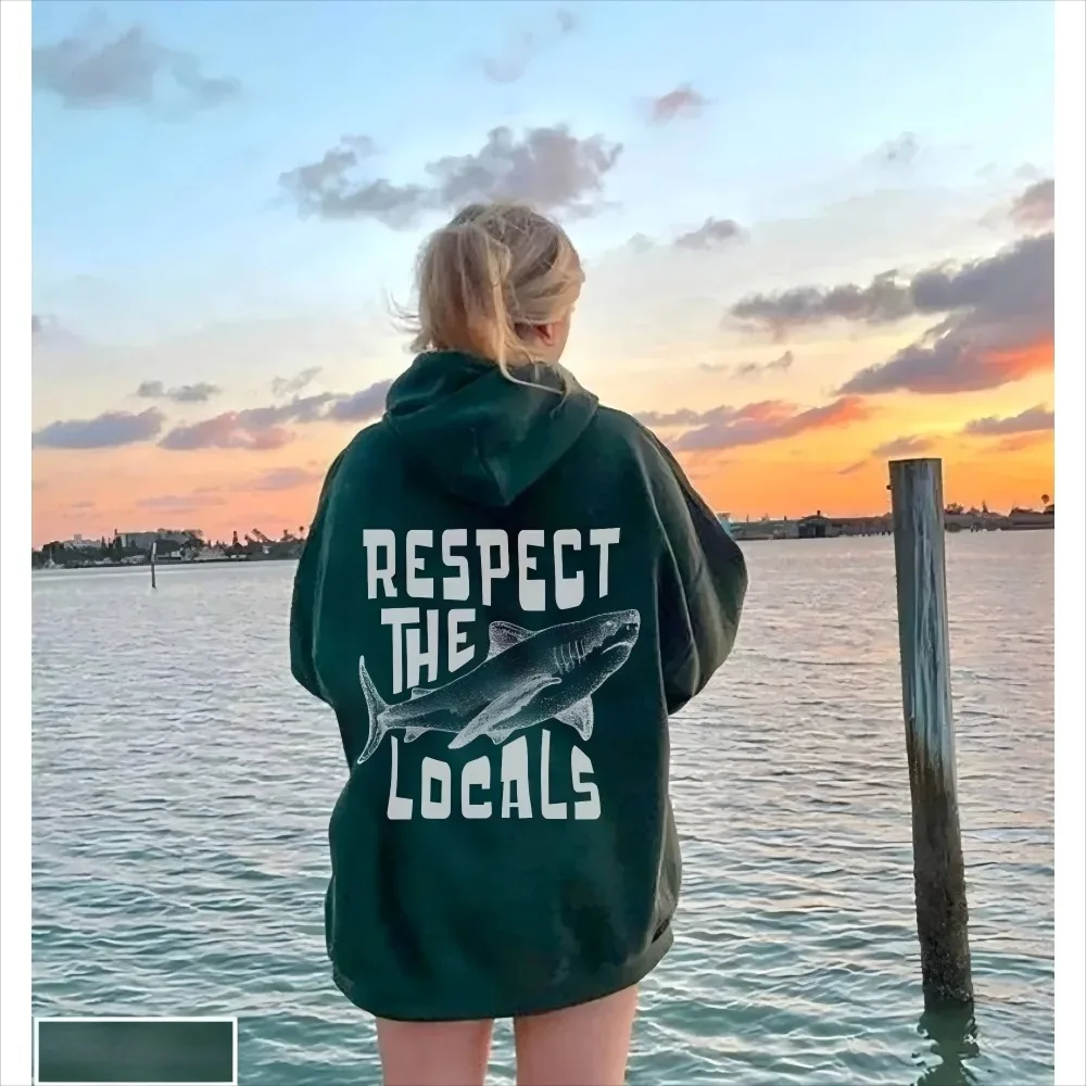 Respect The Locals Hoodie Surfing Hoodie Save The Shark Sweatshirt Shark Pullover with Front and Back Personality Printing
Respect The Locals Hoodie Surfing Hoodie Save The Shark Sweatshirt Shark Pullover with Front and Back Personality Printing