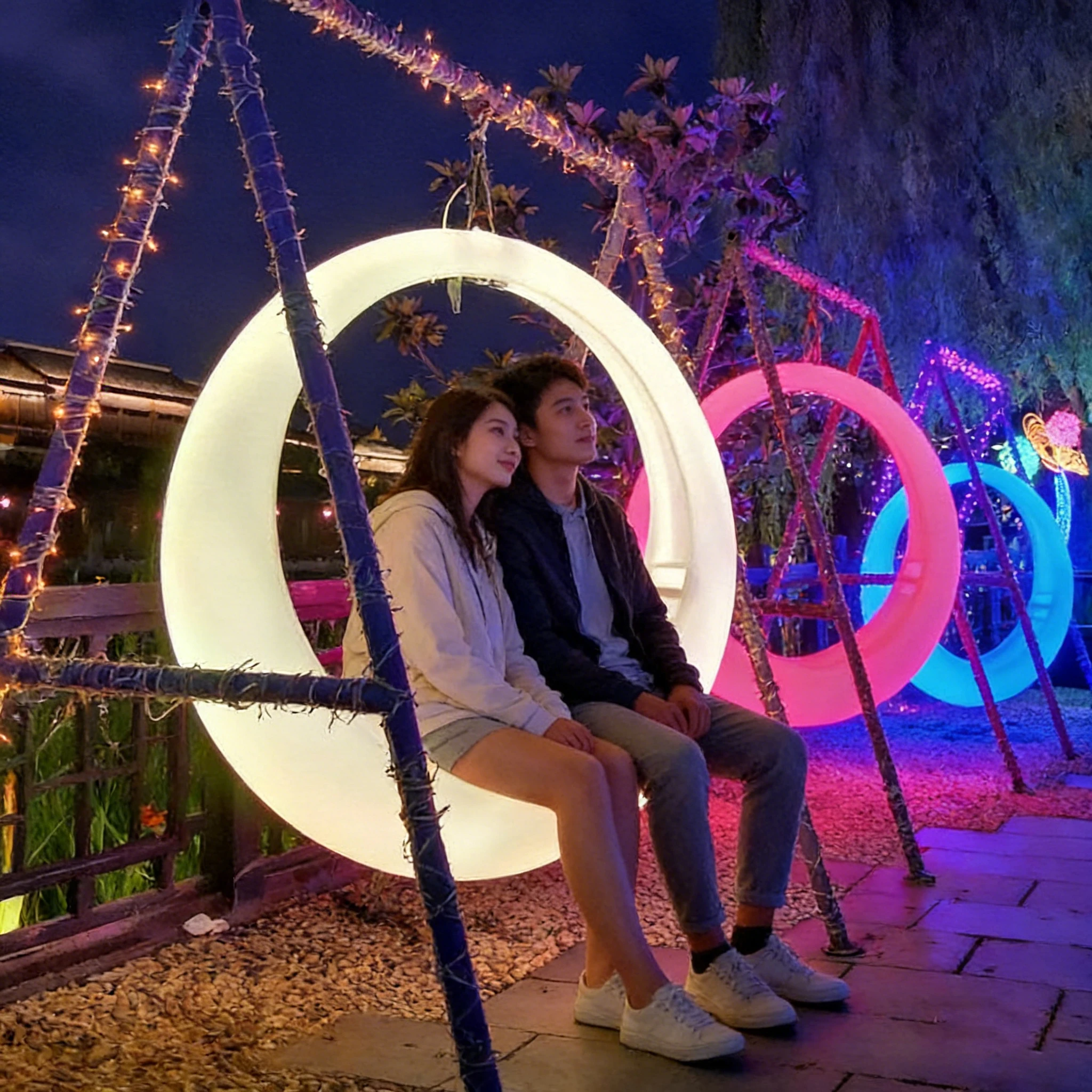 2026 Modern LED Illuminated Plastic Swing Chair for Patio Garden Courtyard or Hotel Contemporary Style Hanging Swing Benchpromot
2026 Modern LED Illuminated Plastic Swing Chair for Patio Garden Courtyard or Hotel Contemporary Style Hanging Swing Benchpromot