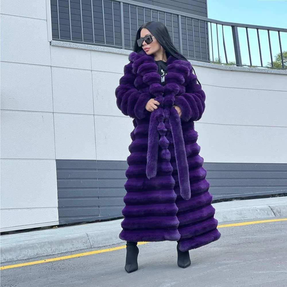 Luxury Women's Chinchilla Long Coat Winter Real Rex Rabbit Fur Thick Outerwear Female Elegant Natural Fur Warm Overcoat
Luxury Women's Chinchilla Long Coat Winter Real Rex Rabbit Fur Thick Outerwear Female Elegant Natural Fur Warm Overcoat
