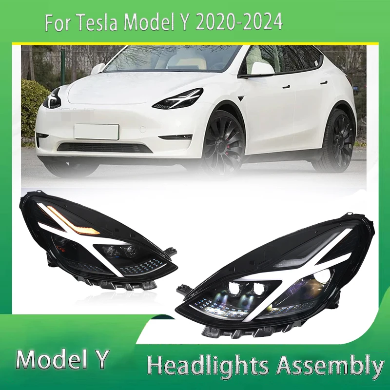 Автомобильная фара для Tesla Model Y 2020-2024, обновленная светодиодная фара DRL, динамическая сигнальная лампа, передняя фара в сборе
Автомобильная фара для Tesla Model Y 2020-2024, обновленная светодиодная фара DRL, динамическая сигнальная лампа, передняя фара в сборе