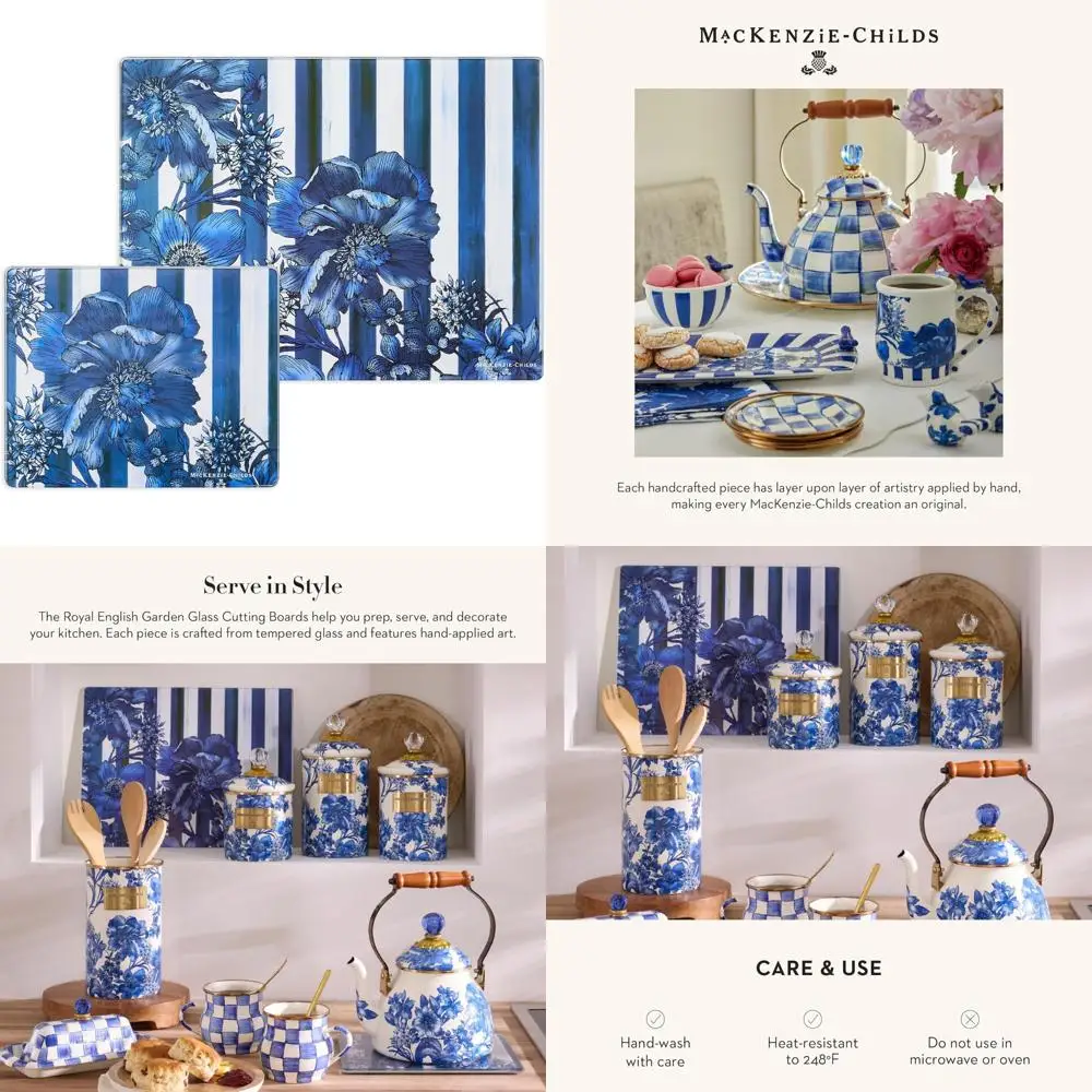 Set of 2 Tempered Glass Cutting Boards for Countertops, Royal English Garden Design, Durable Kitchen Accessories
Set of 2 Tempered Glass Cutting Boards for Countertops, Royal English Garden Design, Durable Kitchen Accessories