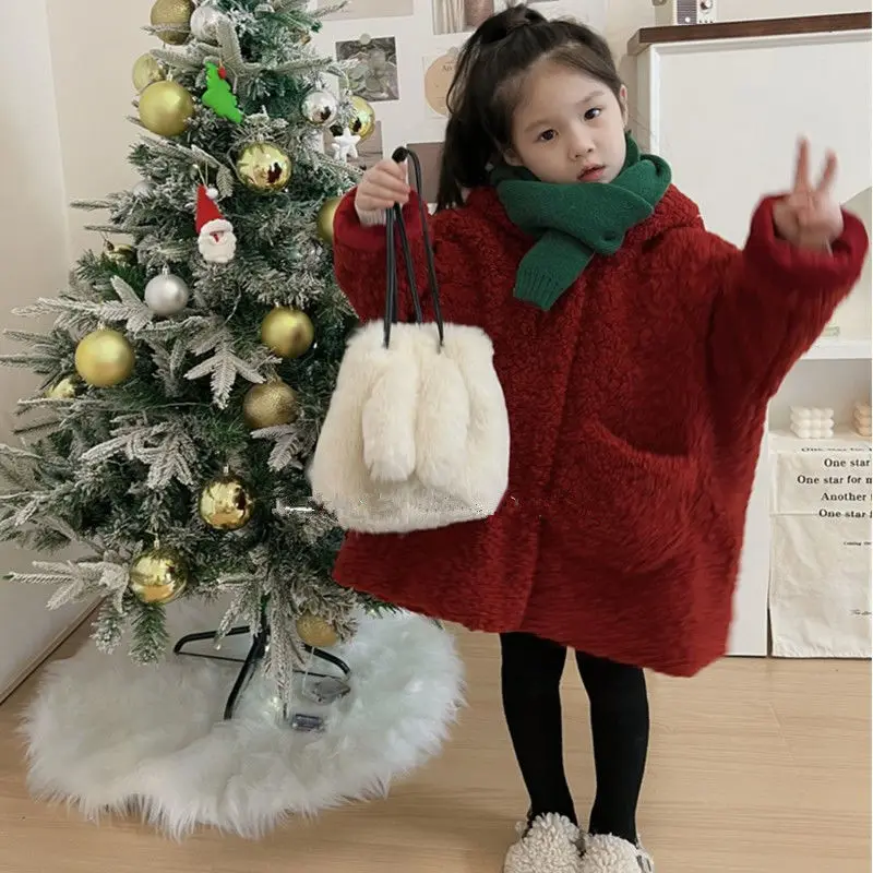 Girls Red Fleece Thick Wool Coat Children 2024 New Autumn Winter Fashion Simple Casual Long Coat Christmas Clothes Warm
Girls Red Fleece Thick Wool Coat Children 2024 New Autumn Winter Fashion Simple Casual Long Coat Christmas Clothes Warm