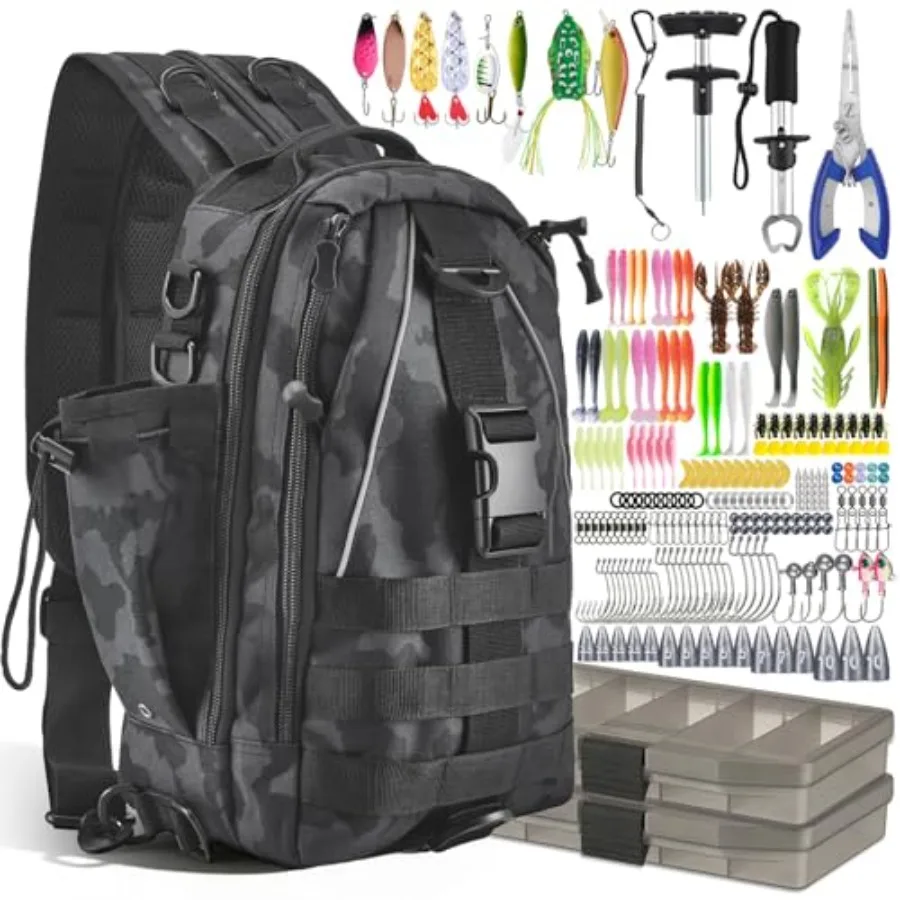 Fishing Backpack with Tackle Boxes Waterproof Backpack with 208 Pcs Fishing Lures Kit Accessories for men With Fish Hook Remove
Fishing Backpack with Tackle Boxes Waterproof Backpack with 208 Pcs Fishing Lures Kit Accessories for men With Fish Hook Remove