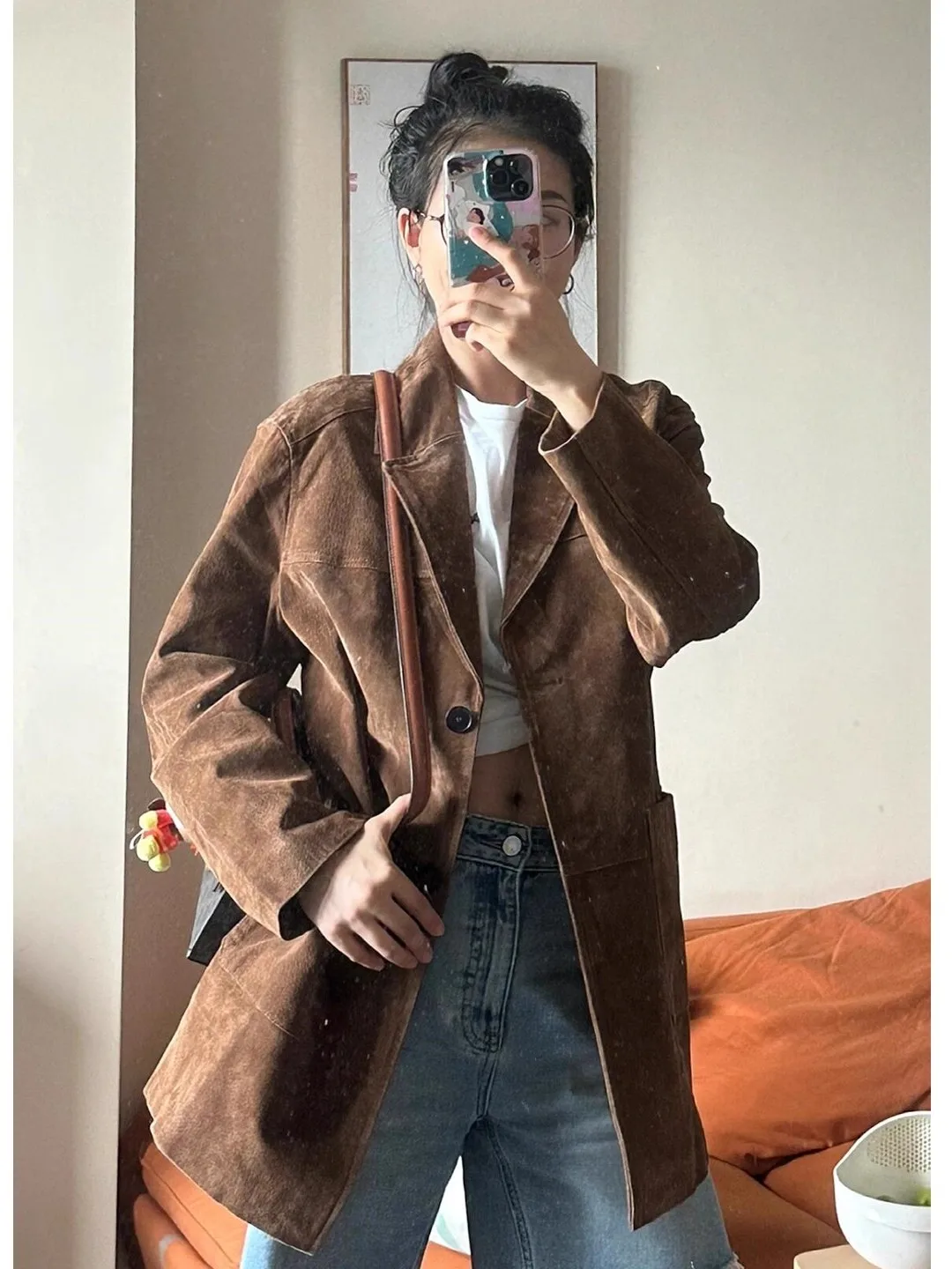 Retro Brown Suede Collar Jaet Women's Loose Fit Polyester Fiber 2025 Autumn New Sle Button Closure Casual Outerwear
Retro Brown Suede Collar Jaet Women's Loose Fit Polyester Fiber 2025 Autumn New Sle Button Closure Casual Outerwear
