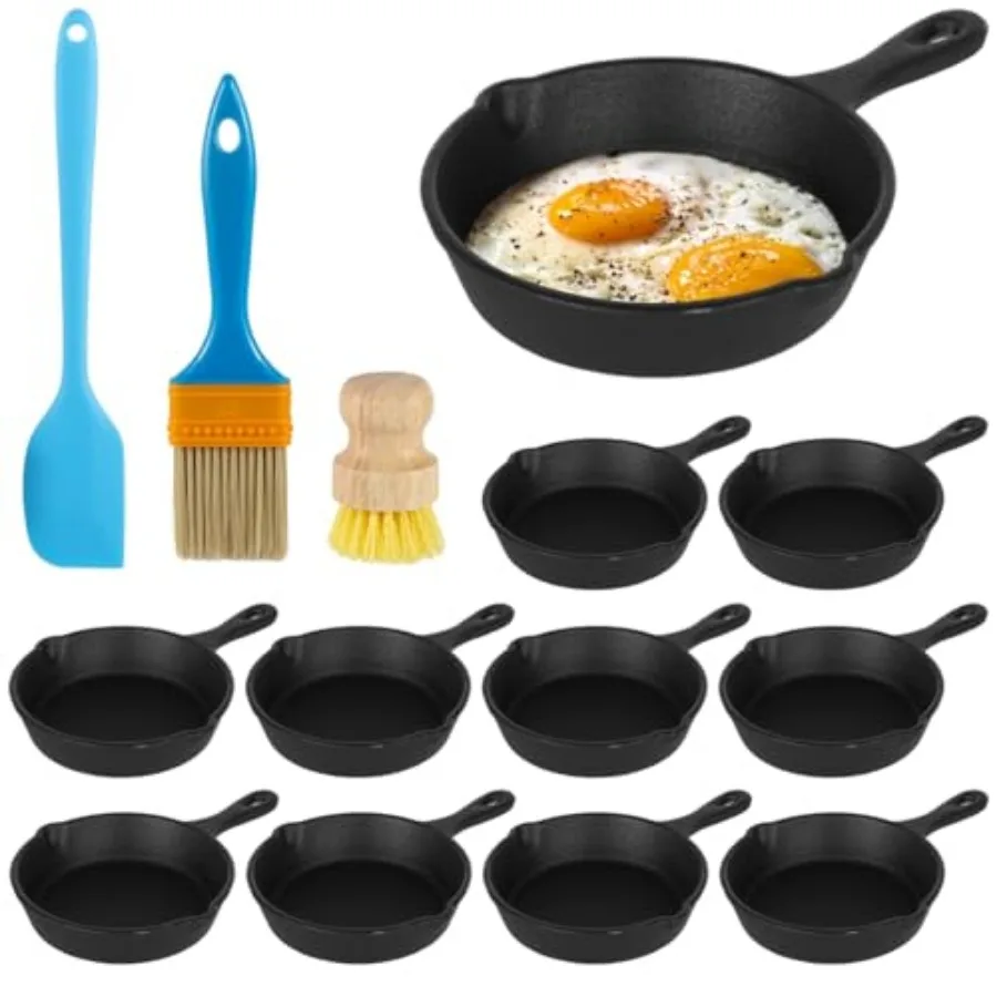 10 Pcs Cast Iron Frying Pans Set Includes Spatula Oil Brush and Scrub Brush 4" Cast Iron Skillets Mini Nonstick Frying Pans Sma
10 Pcs Cast Iron Frying Pans Set Includes Spatula Oil Brush and Scrub Brush 4" Cast Iron Skillets Mini Nonstick Frying Pans Sma