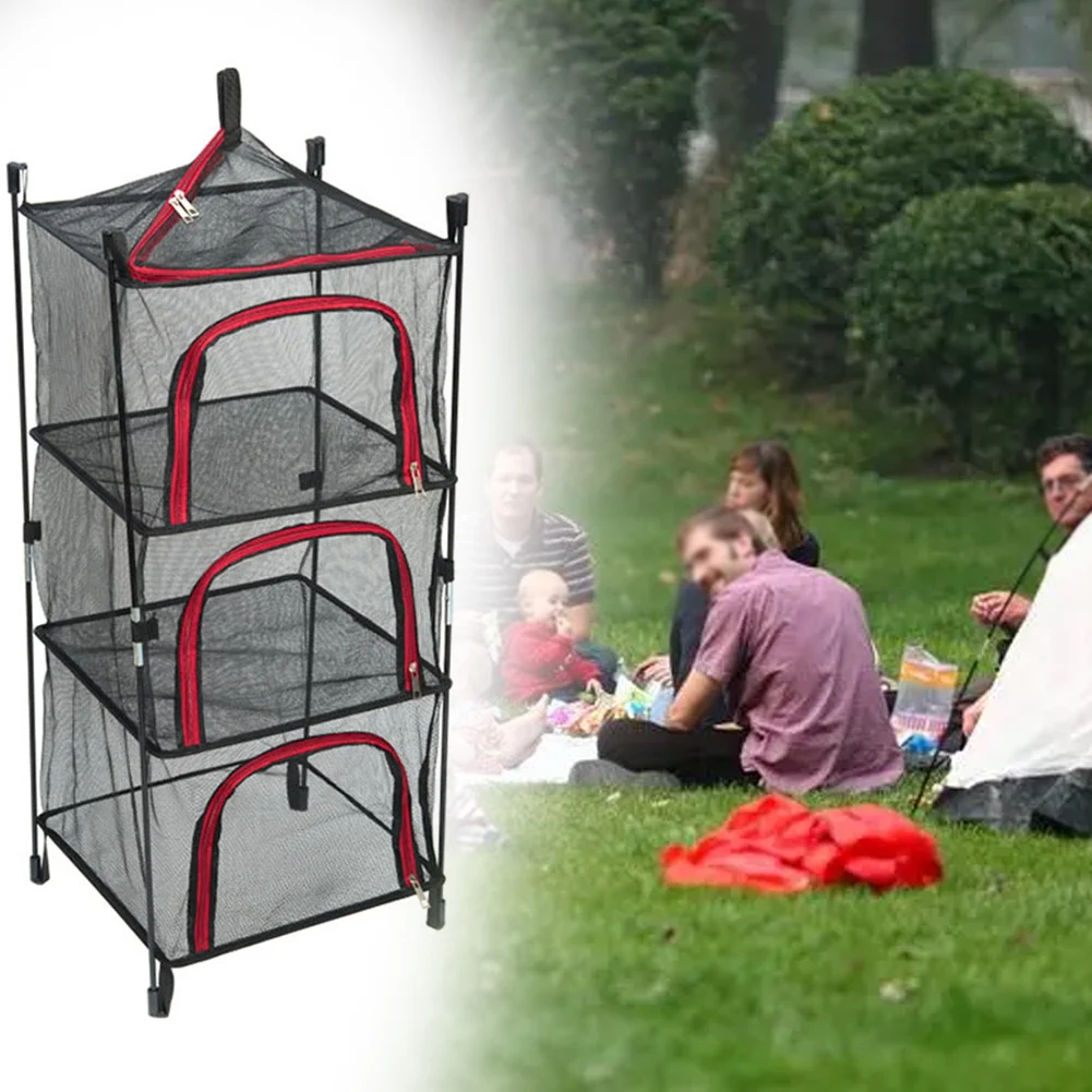 3 Layer Storage Net Collapsible Mesh Outdoor Cookware Clothes Hanging Dry Rack Foldable Storage Rack Outdoor Accessories
3 Layer Storage Net Collapsible Mesh Outdoor Cookware Clothes Hanging Dry Rack Foldable Storage Rack Outdoor Accessories