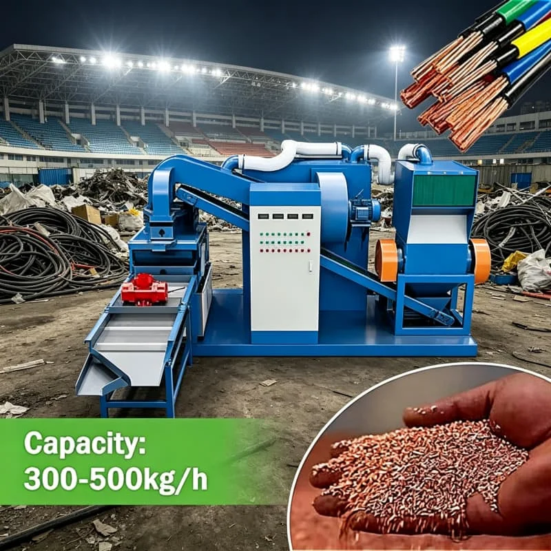 High Quality Cable Recycling Machine Plastic and Copper Separation Machine Copper Wire Granulator for Copper Recycling Hot Sale
High Quality Cable Recycling Machine Plastic and Copper Separation Machine Copper Wire Granulator for Copper Recycling Hot Sale