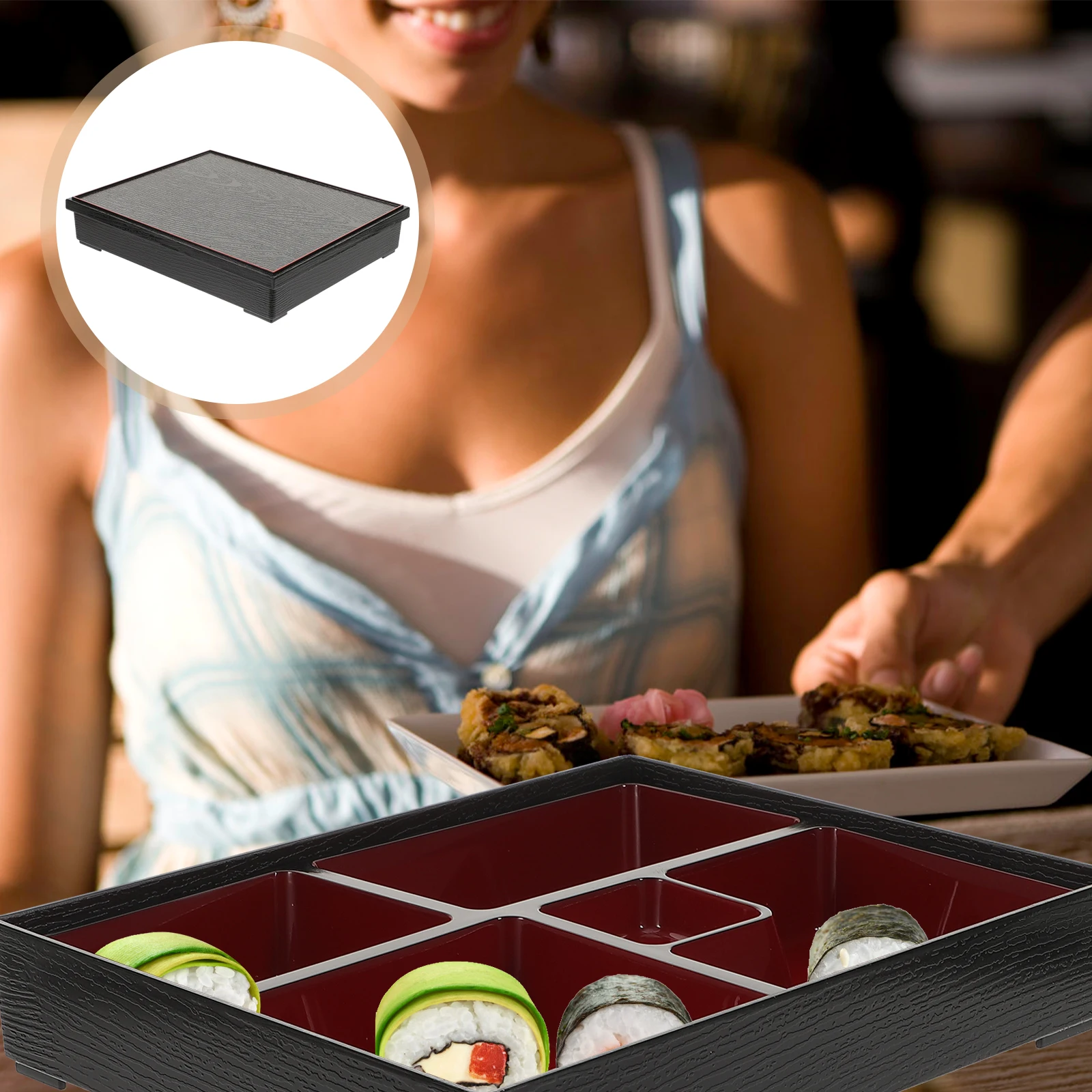Lunch Boxes 5 Grids Odorless Reusable Easy Clean Black Salad Travel Sushi Meal Prep Containers Plastic Lunch Box
Lunch Boxes 5 Grids Odorless Reusable Easy Clean Black Salad Travel Sushi Meal Prep Containers Plastic Lunch Box