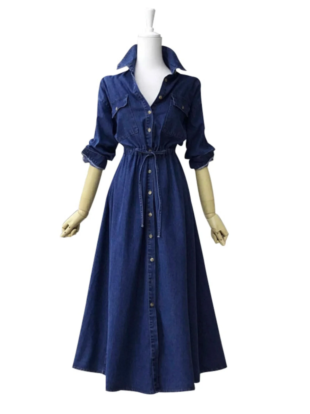 Fall 2024 Ele Slimming Long Sve Midi Denim Dr Korean Sle High Waist irt Dr Trendy Women's Faion Dr
Fall 2024 Ele Slimming Long Sve Midi Denim Dr Korean Sle High Waist irt Dr Trendy Women's Faion Dr
