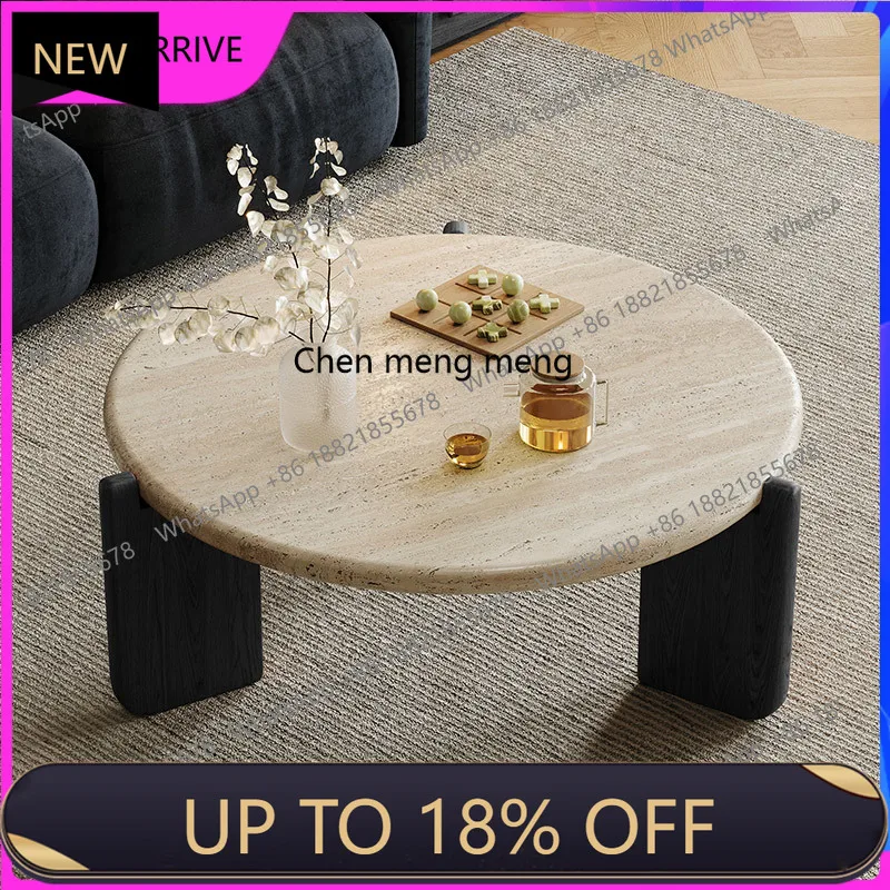 M78 Round solid wood travertine coffee table, living room, furniture small tea table, coffee table
M78 Round solid wood travertine coffee table, living room, furniture small tea table, coffee table
