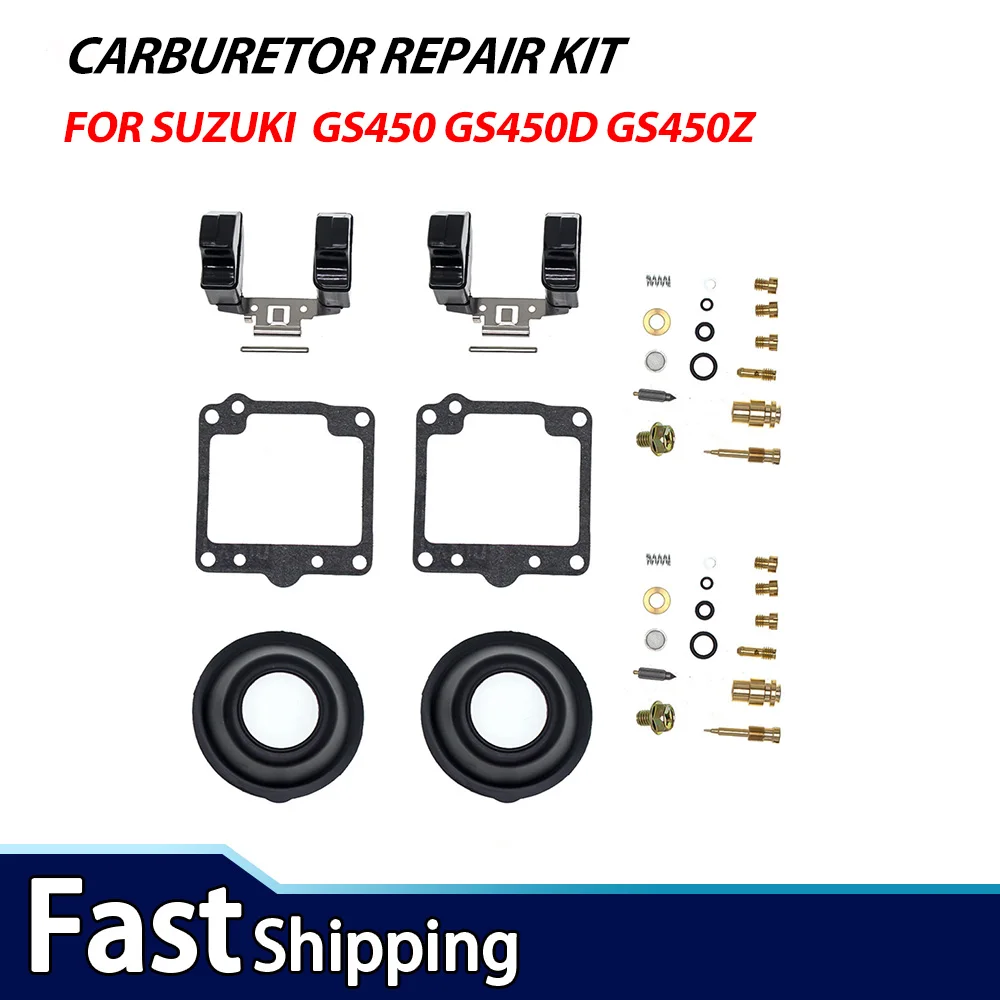 2Sets Carburetor Rebuild Repair Kit for Suzuki GS450 GS450D GS450Z 1982 1983 - Includes Float, Needle Valve, Gaskets, O-rings
2Sets Carburetor Rebuild Repair Kit for Suzuki GS450 GS450D GS450Z 1982 1983 - Includes Float, Needle Valve, Gaskets, O-rings