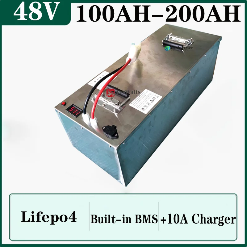 Lifepo4 48V 200Ah 180Ah 160Ah 150Ah 130Ah 120Ah 100Ah Lifepo4 battery for 5000w motorhome solar system boat RV+10A Charger
Lifepo4 48V 200Ah 180Ah 160Ah 150Ah 130Ah 120Ah 100Ah Lifepo4 battery for 5000w motorhome solar system boat RV+10A Charger