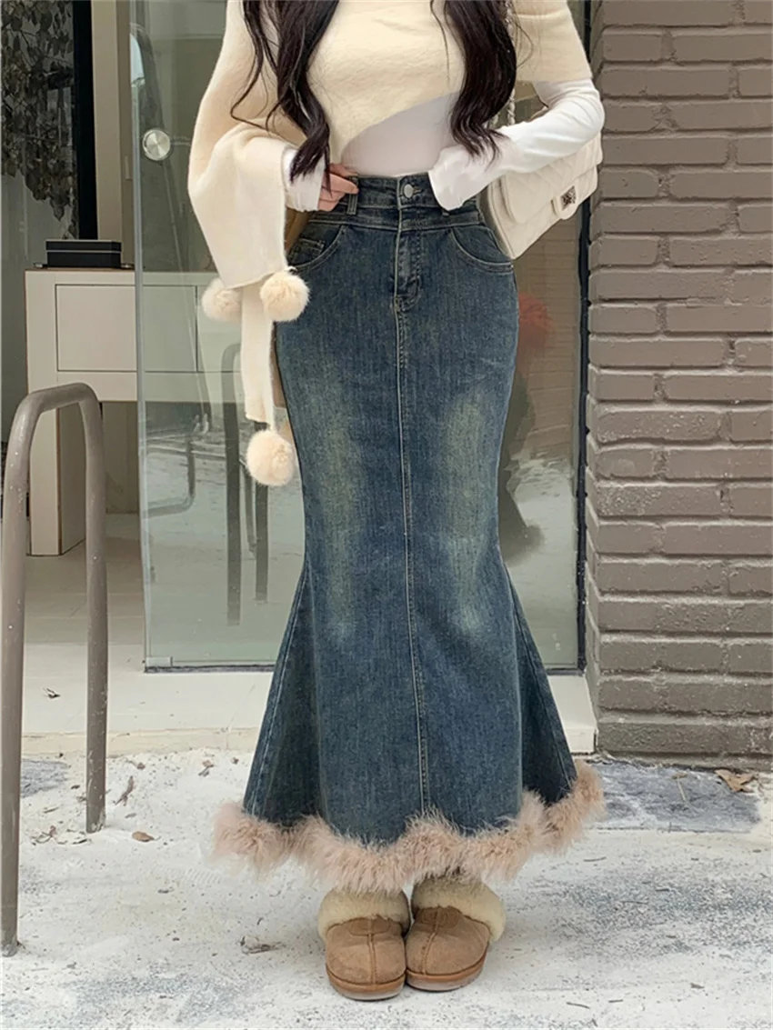PLAMTEE Spring Mermaid Long Skirts Women Chic 2024 High Waist Gentle Trumpets Slim Office Lady High Street Casual Denim Vintage
PLAMTEE Spring Mermaid Long Skirts Women Chic 2024 High Waist Gentle Trumpets Slim Office Lady High Street Casual Denim Vintage