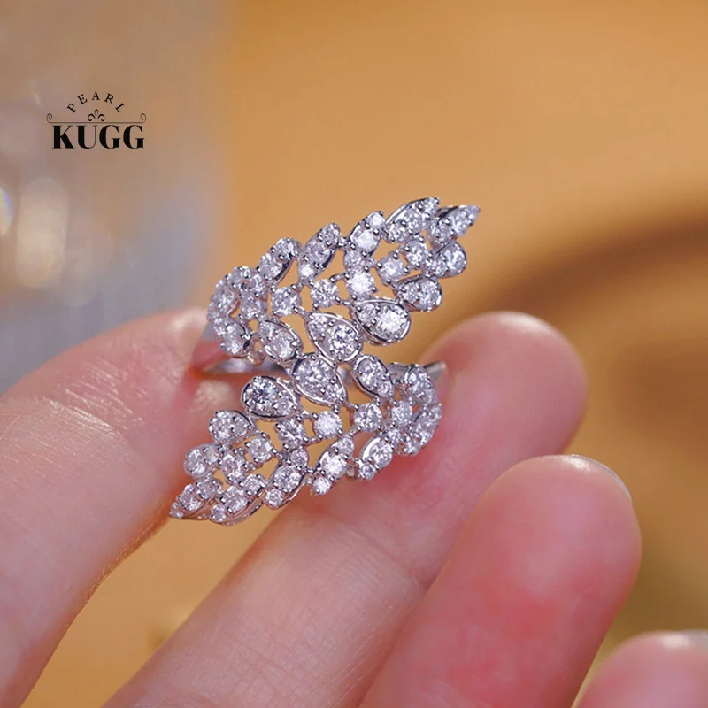 KUGG 18K White Gold Rings Fashion Elegant Design 1.3carat Real Natural Diamond Engagement Ring for Women High Party Jewelry
KUGG 18K White Gold Rings Fashion Elegant Design 1.3carat Real Natural Diamond Engagement Ring for Women High Party Jewelry