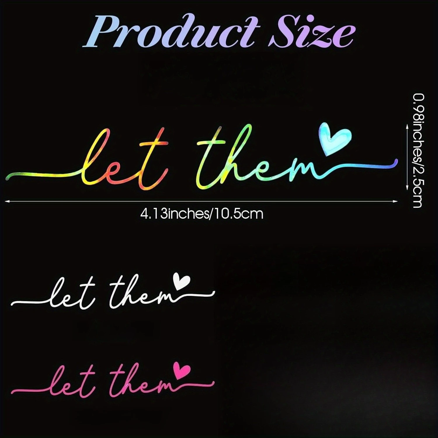 1pc Holographic "Let Them" Heart Vinyl Sticker, Waterproof Rearview Mirror Decal, Cute Positive Quote Decor for Car Motorcycle
1pc Holographic "Let Them" Heart Vinyl Sticker, Waterproof Rearview Mirror Decal, Cute Positive Quote Decor for Car Motorcycle