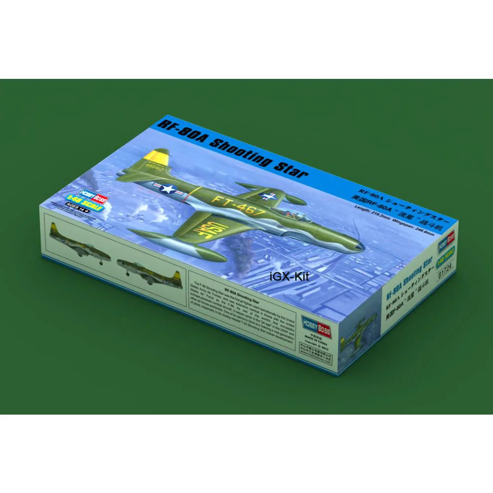 HobbyBoss 81724 1/48 Scale US F80 RF80A RF-80A Shooting Star Fighter Plane Airplane Plastic Assembly Model Building Kit
HobbyBoss 81724 1/48 Scale US F80 RF80A RF-80A Shooting Star Fighter Plane Airplane Plastic Assembly Model Building Kit