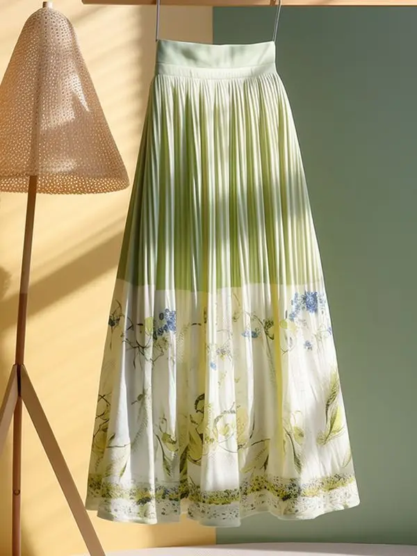French Chic Floral Green High-waist A-line Skirts For Women Summer Luxury Mesh Printting Draped Patchwork Color Slim Skirt
French Chic Floral Green High-waist A-line Skirts For Women Summer Luxury Mesh Printting Draped Patchwork Color Slim Skirt
