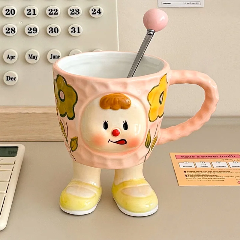Korean Cute Cartoon Style High Temperature Firing Ceramics Coffee Mug With Handle Underglaze Handmade Painting Afternoon Tea
Korean Cute Cartoon Style High Temperature Firing Ceramics Coffee Mug With Handle Underglaze Handmade Painting Afternoon Tea