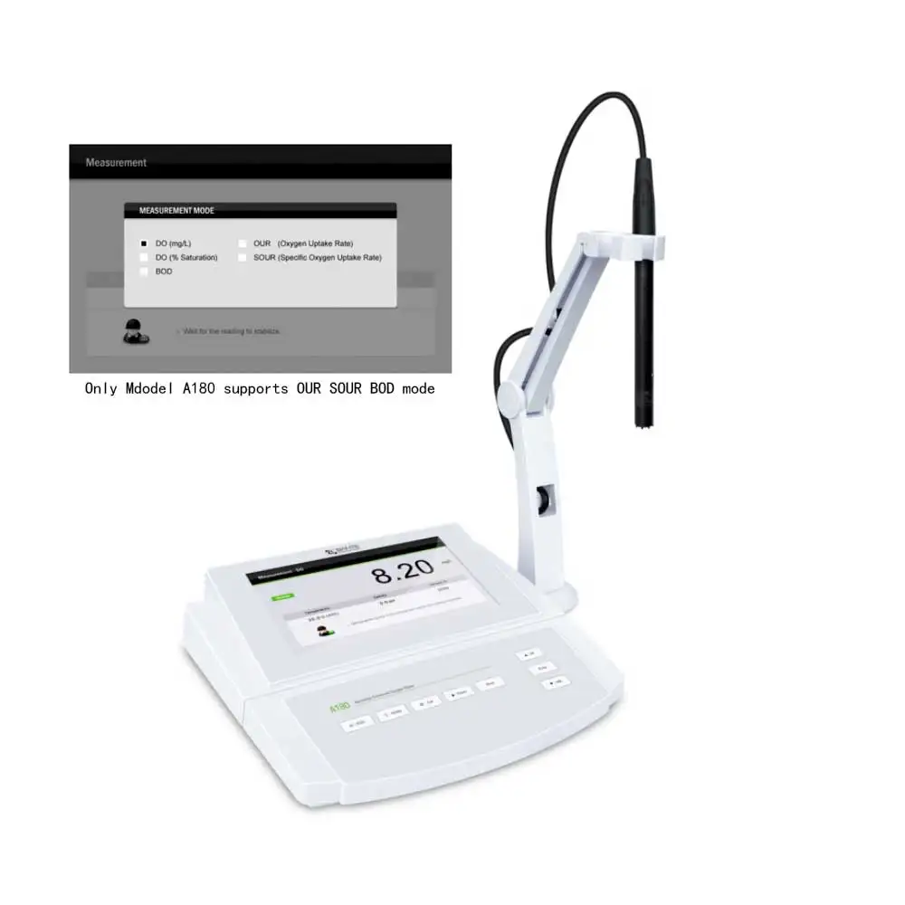 Benchtop Dissolved Oxygen Analyzer with BOD OUR SOUR modes with Temperature Salinity Pressure Compensation USB Data Storage
Benchtop Dissolved Oxygen Analyzer with BOD OUR SOUR modes with Temperature Salinity Pressure Compensation USB Data Storage