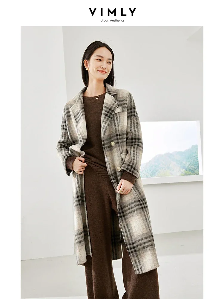 Vimly Vintage Plaid Long Wool & Blends Coat Straight Lapel Elegant Overcoat Female 2023 Winter Warm Jackets for Woman 50750
Vimly Vintage Plaid Long Wool & Blends Coat Straight Lapel Elegant Overcoat Female 2023 Winter Warm Jackets for Woman 50750