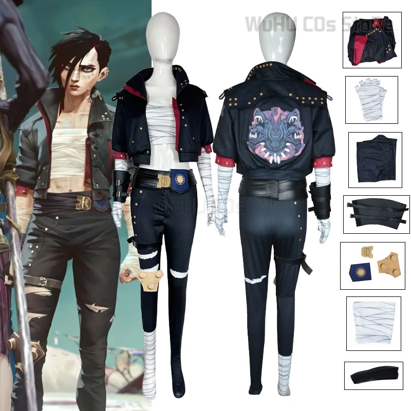 Vi Acrane Cosplay LOL Costume Leather Battle Suit Game Arcane Vi Roleplay Outfit 2024Halloween Carnival Suit Custom Made Costume
Vi Acrane Cosplay LOL Costume Leather Battle Suit Game Arcane Vi Roleplay Outfit 2024Halloween Carnival Suit Custom Made Costume
