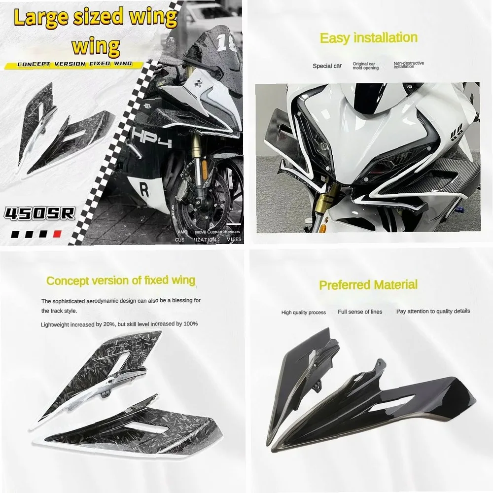 For CFMOTO 450SR/450SRS Motorcycle Wind Wing Extension Kit - Extra Wide & Large Front Fender Side Wings Fixed Wing Deflector
For CFMOTO 450SR/450SRS Motorcycle Wind Wing Extension Kit - Extra Wide & Large Front Fender Side Wings Fixed Wing Deflector