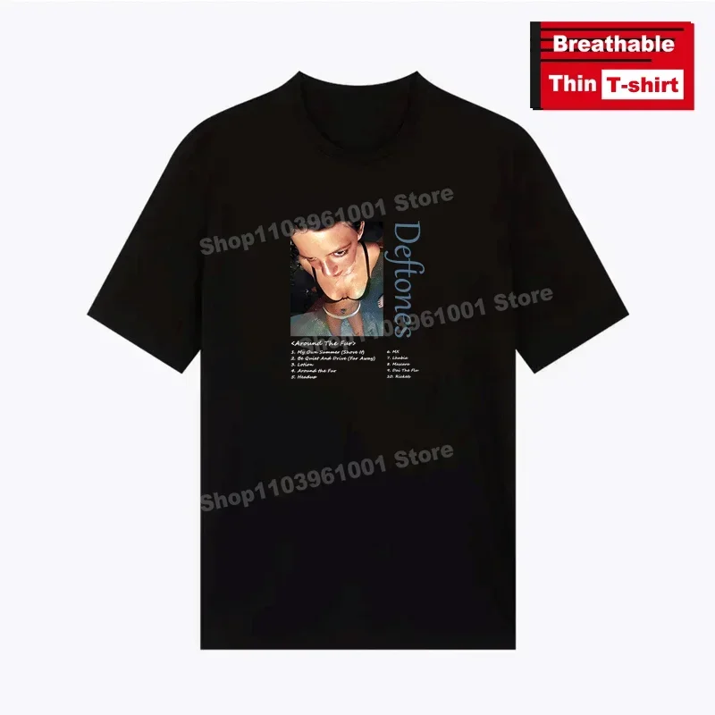 Breathable Thin T-Shirt Deftones-Around the Fur Album Cover Print Shirts y2k Hip Hop Casual Street Short Sleeve Tees
Breathable Thin T-Shirt Deftones-Around the Fur Album Cover Print Shirts y2k Hip Hop Casual Street Short Sleeve Tees
