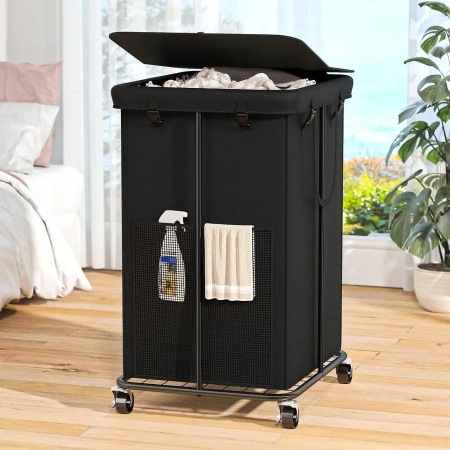 Laundry Hamper with Lid, Rolling Laundry Basket with Wheels, Large amp Tall Dirty Clothes Hamper with Metal Frame and Removable
Laundry Hamper with Lid, Rolling Laundry Basket with Wheels, Large amp Tall Dirty Clothes Hamper with Metal Frame and Removable