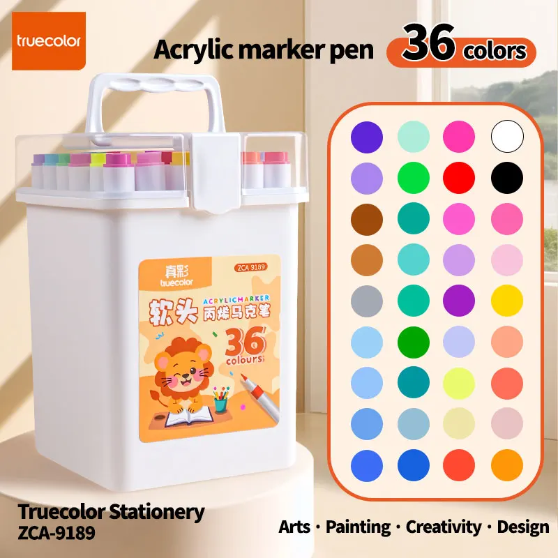 Truecolor ZCA-9189 36-Color Bucket Soft Tip Acrylic Marker Pens for Students Art Special Use Graffiti Essential
Truecolor ZCA-9189 36-Color Bucket Soft Tip Acrylic Marker Pens for Students Art Special Use Graffiti Essential