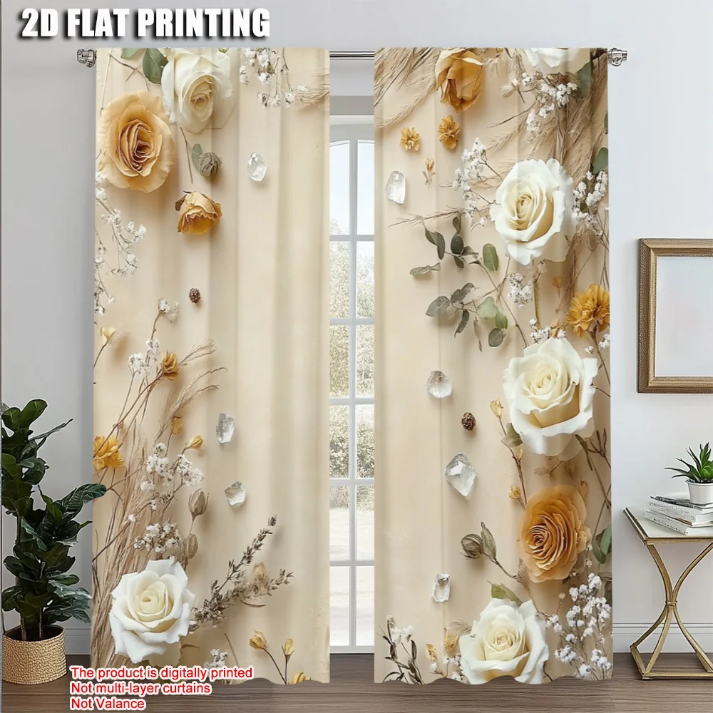 2pcs, Light Filtering Curtains 2D print Rose Versatile Polyester (without rod) Decorations Outdoor Ldeal for Bedroom & Living
2pcs, Light Filtering Curtains 2D print Rose Versatile Polyester (without rod) Decorations Outdoor Ldeal for Bedroom & Living