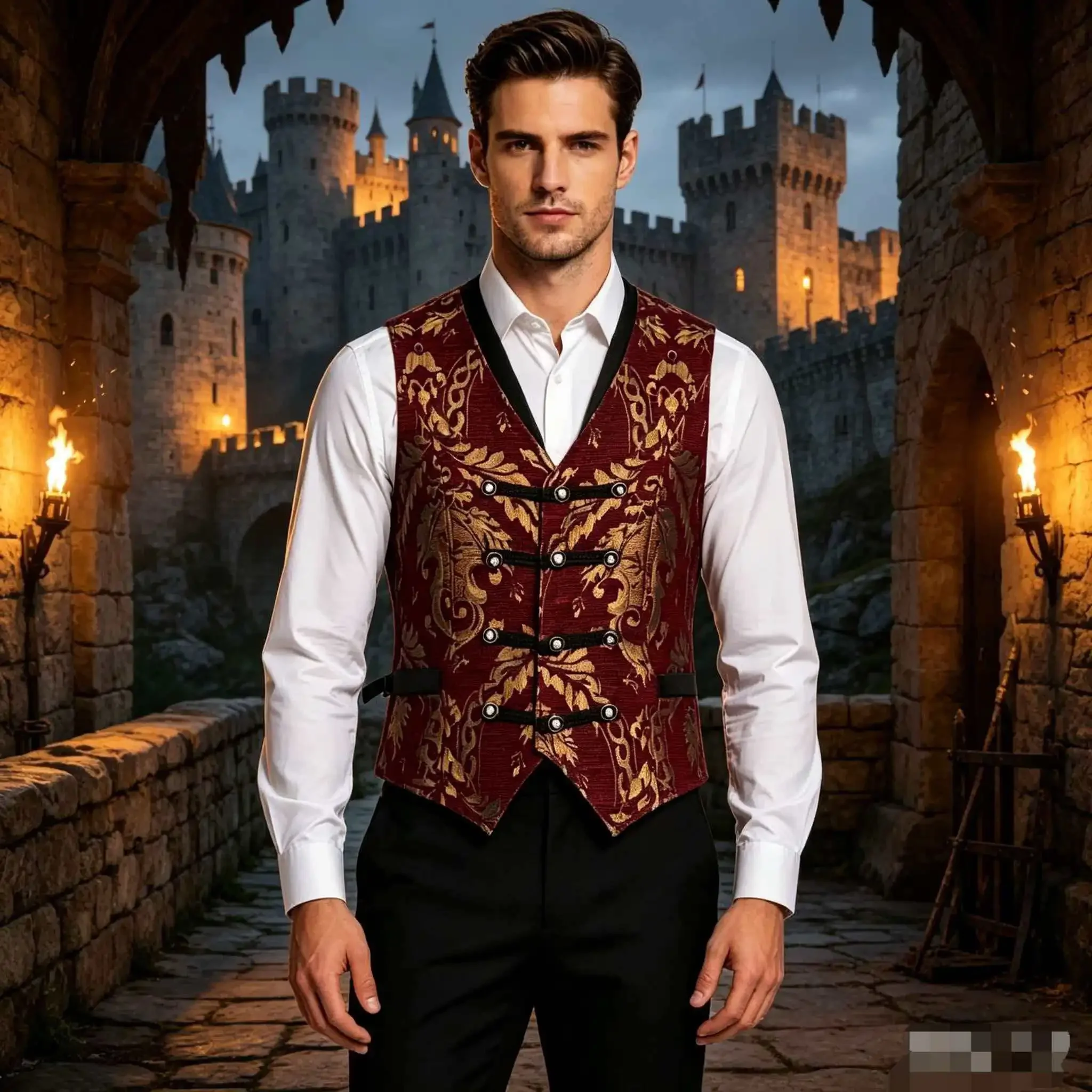 Vintage Adult Medieval British Style Vest Court Gothic Men's Vest Halloween Dance Drama Performance Cosplay Costume
Vintage Adult Medieval British Style Vest Court Gothic Men's Vest Halloween Dance Drama Performance Cosplay Costume