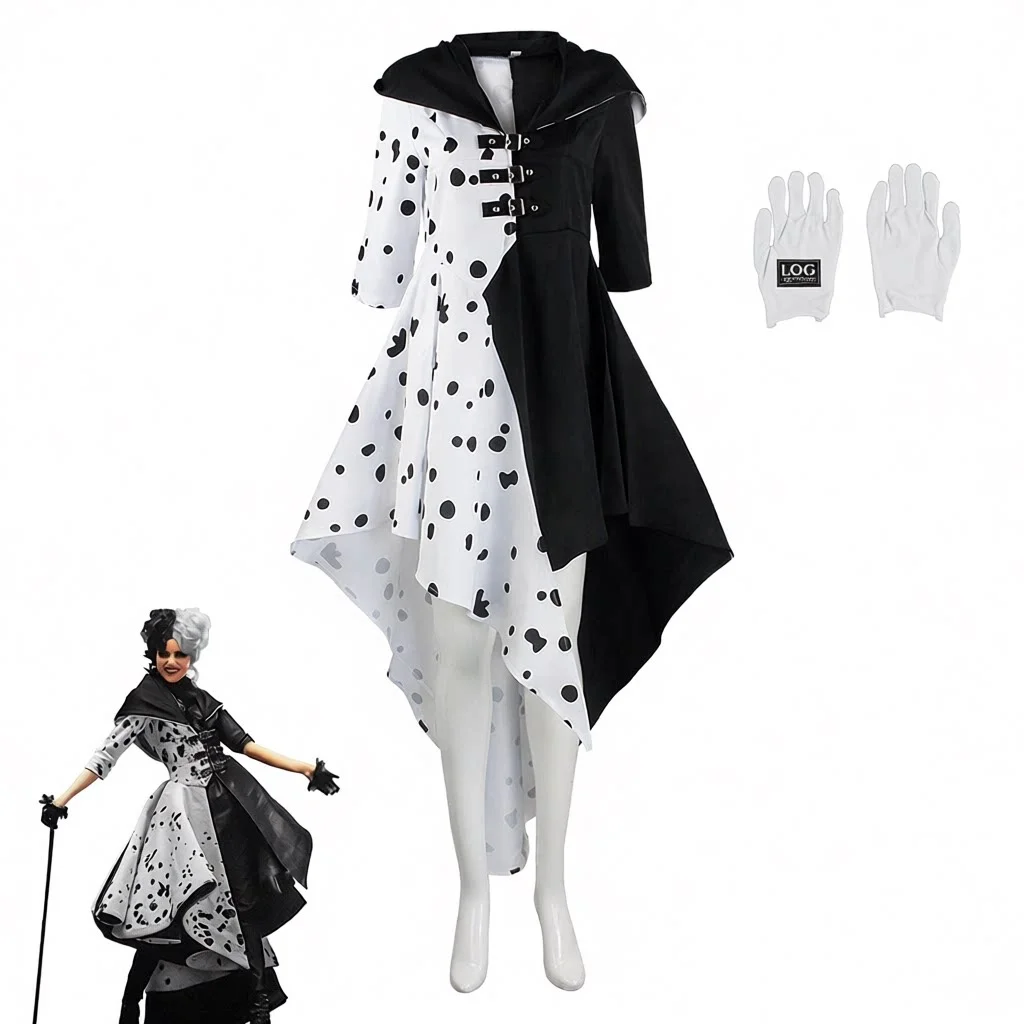 Halloween 101 Dalmatians Cosplay Black White Devil Cruella De Vil Spot Dress Performance Costume Women's Traditional Wear Sta...
Halloween 101 Dalmatians Cosplay Black White Devil Cruella De Vil Spot Dress Performance Costume Women's Traditional Wear Sta...
