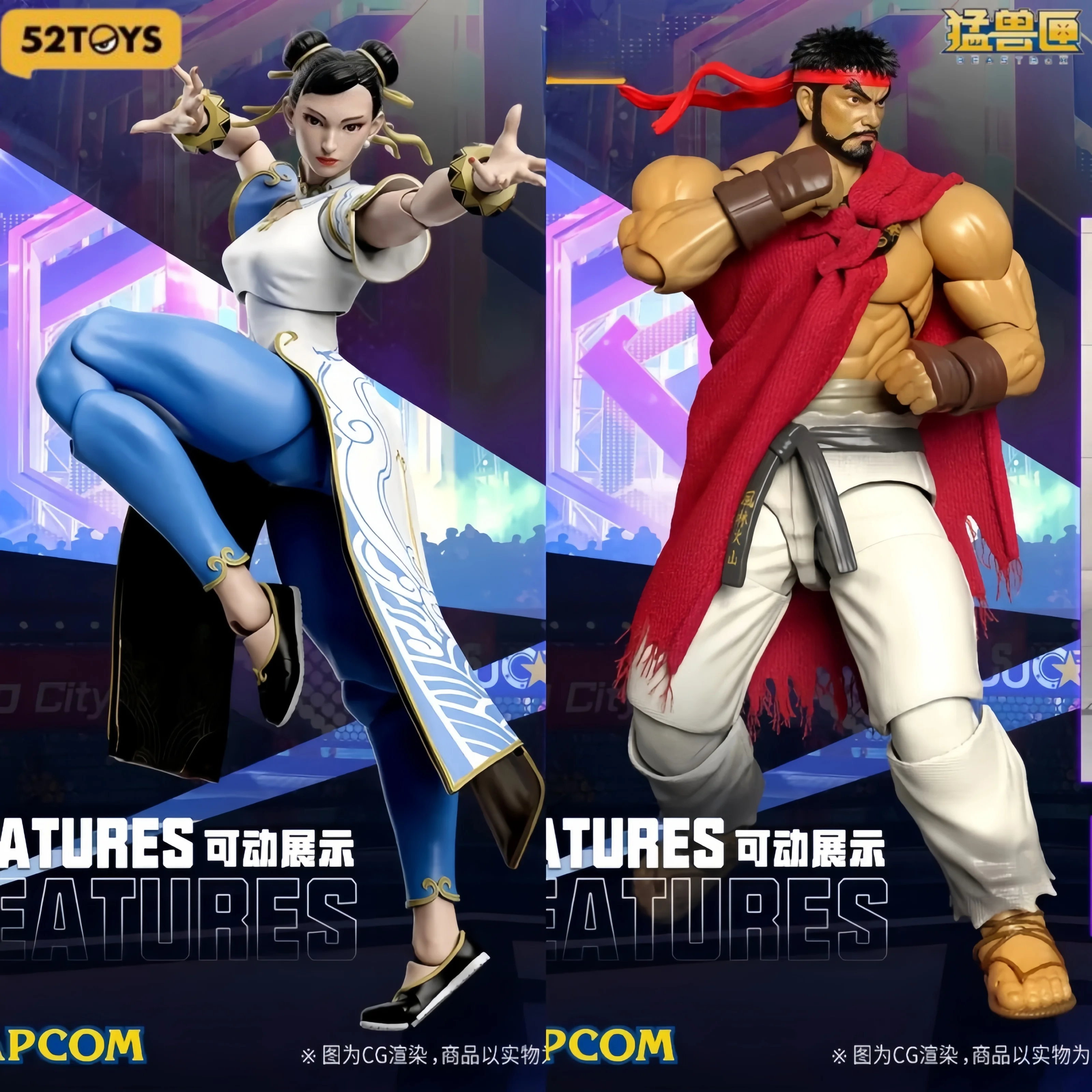 52TOYS Beast Box Capcom Action Figure Street Fighter 6 Chun Li Ryu Posable Collectible With Interchangeable Parts Display Stand
52TOYS Beast Box Capcom Action Figure Street Fighter 6 Chun Li Ryu Posable Collectible With Interchangeable Parts Display Stand