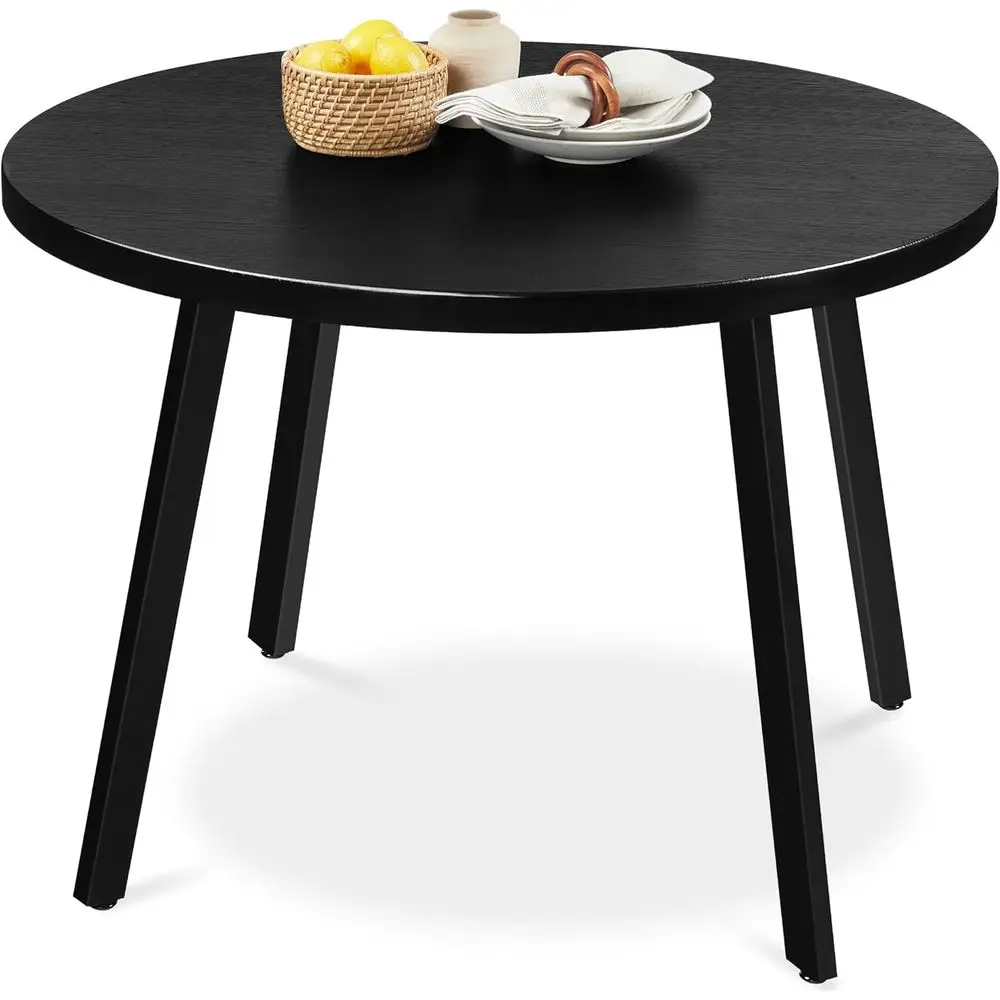 35.5 Modern Round Dining Table for 2-4, Ideal for Small Spaces, Wooden Top with Black Steel Legs
35.5 Modern Round Dining Table for 2-4, Ideal for Small Spaces, Wooden Top with Black Steel Legs