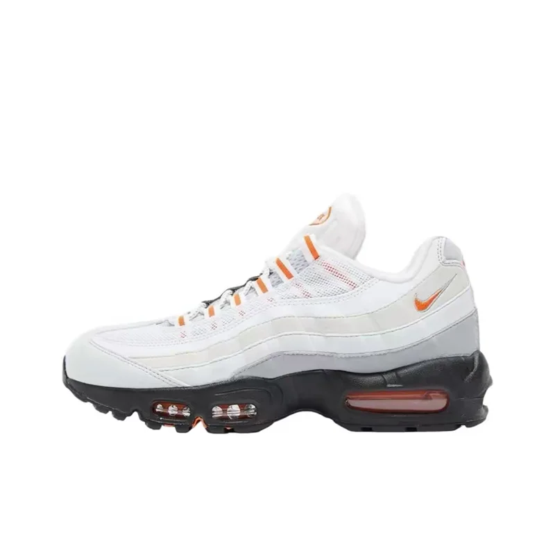 Nike Air Max 95 Men's Retro Running Shoes - Layered Air Cushioning, Hybrid Upper & High-Contrast White/Orange/Black
Nike Air Max 95 Men's Retro Running Shoes - Layered Air Cushioning, Hybrid Upper & High-Contrast White/Orange/Black