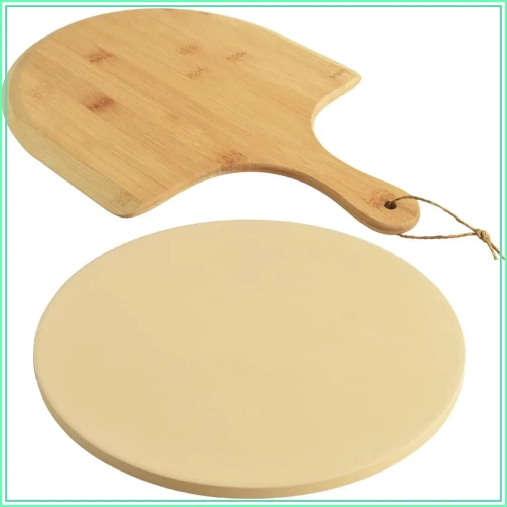 HomEdge Pizza Stone Set, Heavy Duty Cordierite Baking Stone for Bread & Pizza, 12 Inches with Bamboo Peel
HomEdge Pizza Stone Set, Heavy Duty Cordierite Baking Stone for Bread & Pizza, 12 Inches with Bamboo Peel