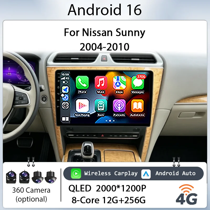 for Nissan Sunny 2004-2010 Car Radio Multimedia Player 9" Android 16 Wireless CarPlay GPS BT WiFi DSP IPS Touch Screen Head Unit
for Nissan Sunny 2004-2010 Car Radio Multimedia Player 9" Android 16 Wireless CarPlay GPS BT WiFi DSP IPS Touch Screen Head Unit