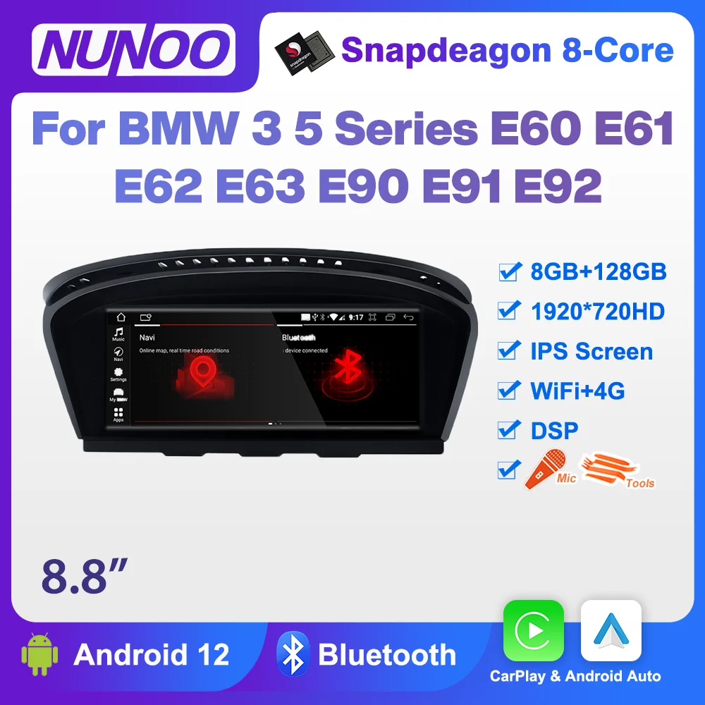 Wireless Carplay Android 12 For BMW 3 5 Series E60 E61 E62 E63 E90 E91 E92 CCC CIC System Car Player GPS Navigation Audio Video
Wireless Carplay Android 12 For BMW 3 5 Series E60 E61 E62 E63 E90 E91 E92 CCC CIC System Car Player GPS Navigation Audio Video