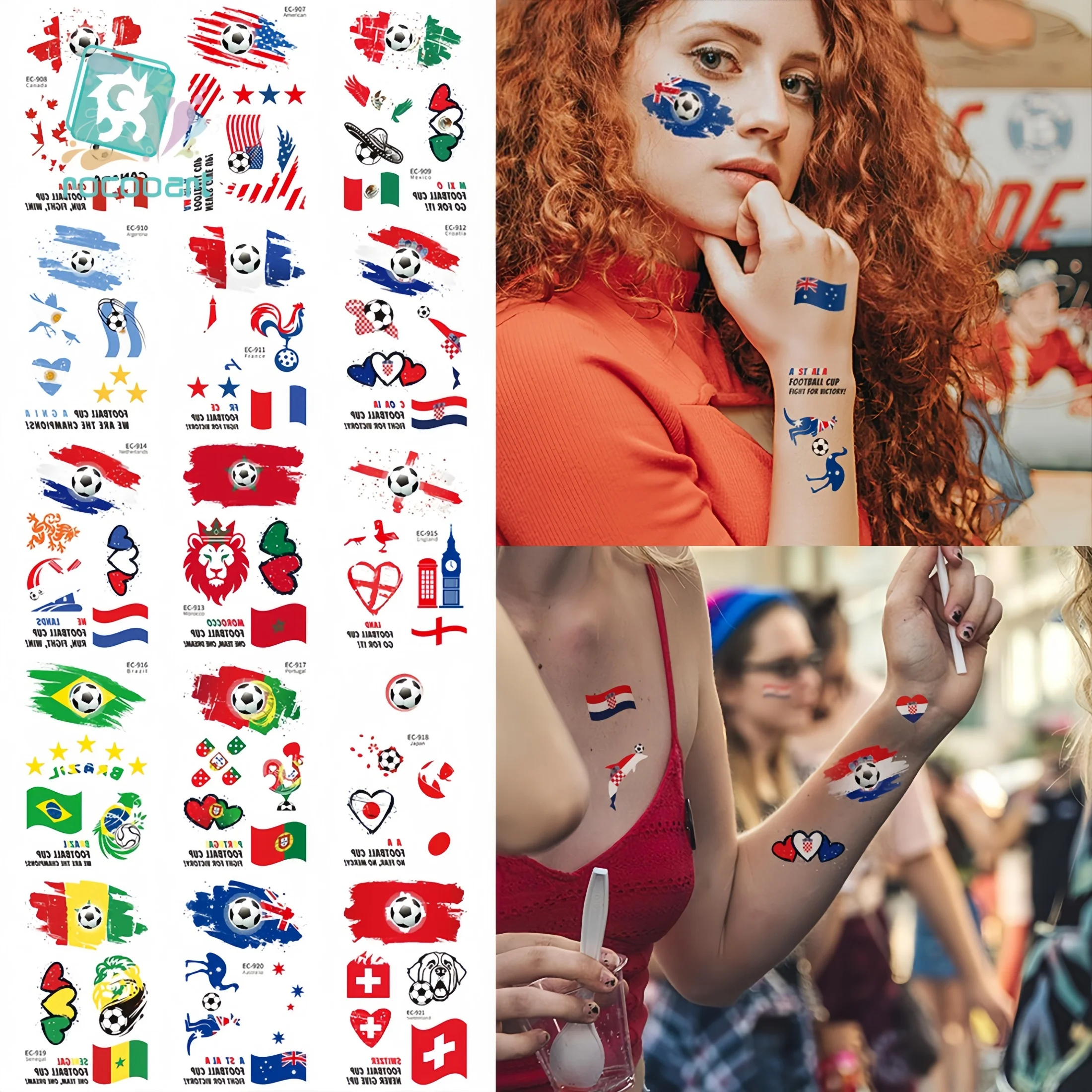 Starttoos 6 Pieces/Set Football Face Tattoos, Sports Fan Face Stickers, Sports Event Party Face Decoration Stickers, Waterproof and Long-Lasting Face Decorations (Free 6Pcs Tattoo Remover Wipes)
Starttoos 6 Pieces/Set Football Face Tattoos, Sports Fan Face Stickers, Sports Event Party Face Decoration Stickers, Waterproof and Long-Lasting Face Decorations (Free 6Pcs Tattoo Remover Wipes)