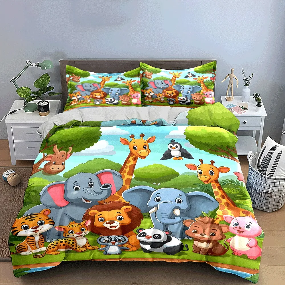 Jungle Animals Three-Piece Set for Kids Exquisite three-piece bedding set gift for kids and adults
Jungle Animals Three-Piece Set for Kids Exquisite three-piece bedding set gift for kids and adults