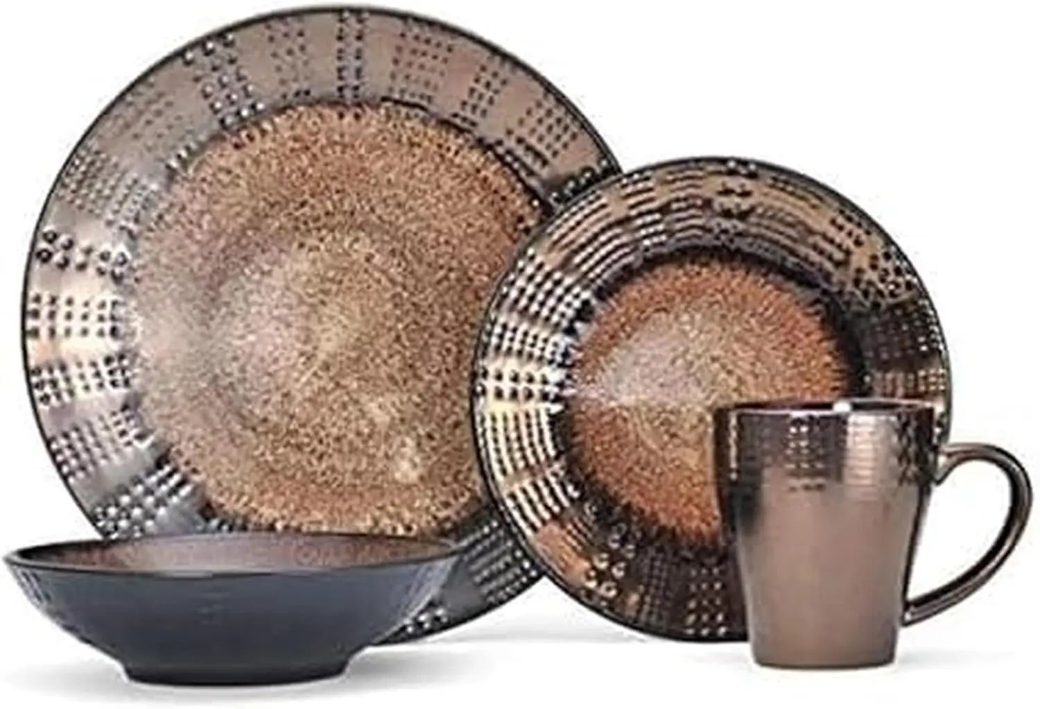 16-Piece Stoneware Dinnerware Set, Service for 4, Includes Dinner Plates, Salad Plates, So Bowls and Mugs, Dishwasher
16-Piece Stoneware Dinnerware Set, Service for 4, Includes Dinner Plates, Salad Plates, So Bowls and Mugs, Dishwasher