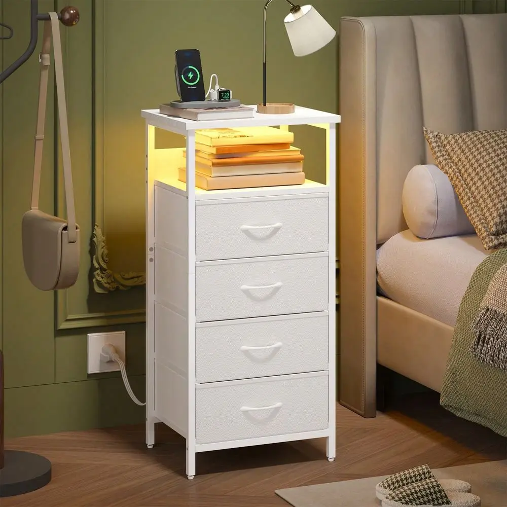 Nightstand With Charging Station, Beside Table With USB Ports And Outlets, 4 5 Fabric Storage Drawers With PU Finish, Room Deco
Nightstand With Charging Station, Beside Table With USB Ports And Outlets, 4 5 Fabric Storage Drawers With PU Finish, Room Deco