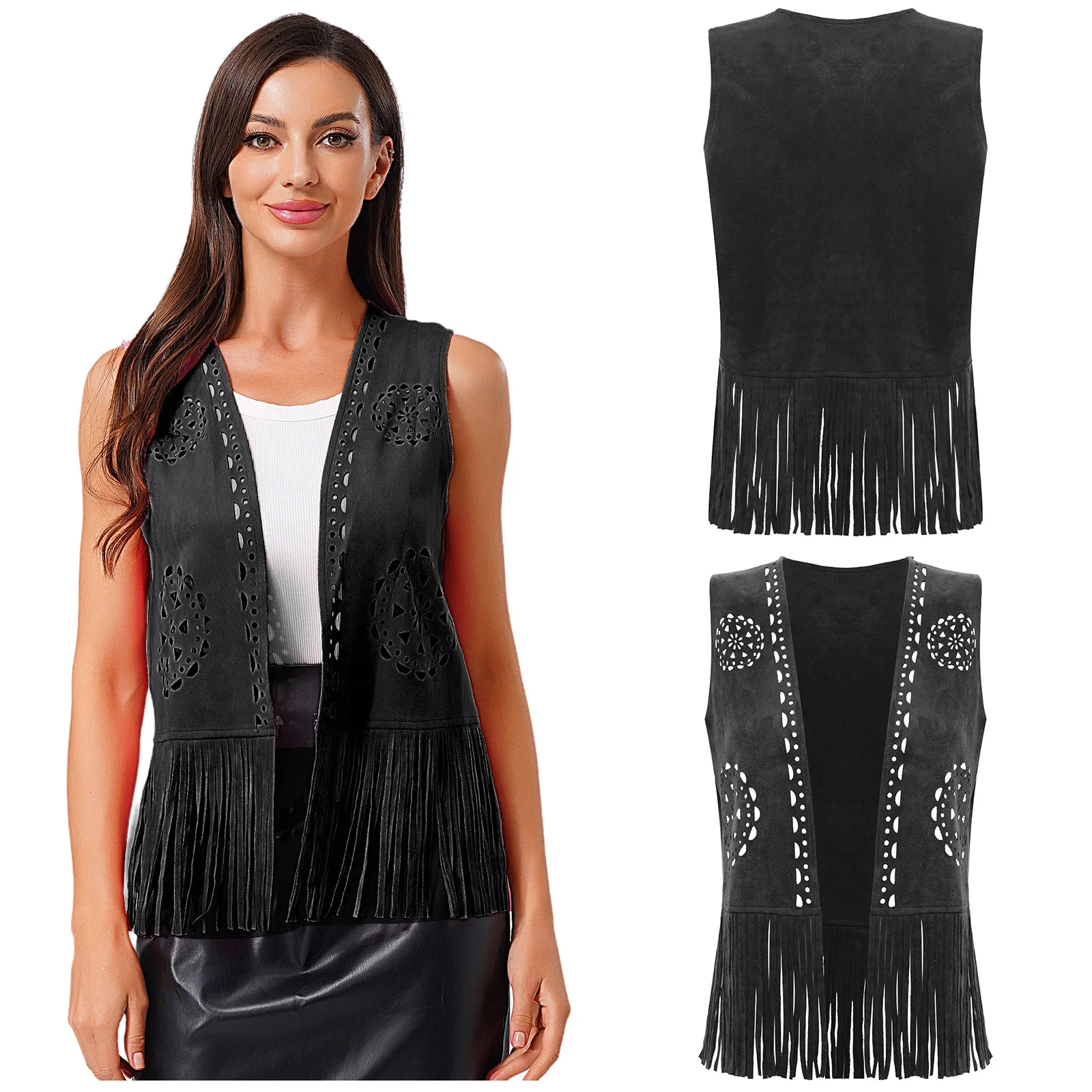 Halloween Folkloric Western Cowgirl Role Play Waistcoats Women Vintage Fringe Tassel Coats Tribe Ethnic Style Cardigans
Halloween Folkloric Western Cowgirl Role Play Waistcoats Women Vintage Fringe Tassel Coats Tribe Ethnic Style Cardigans