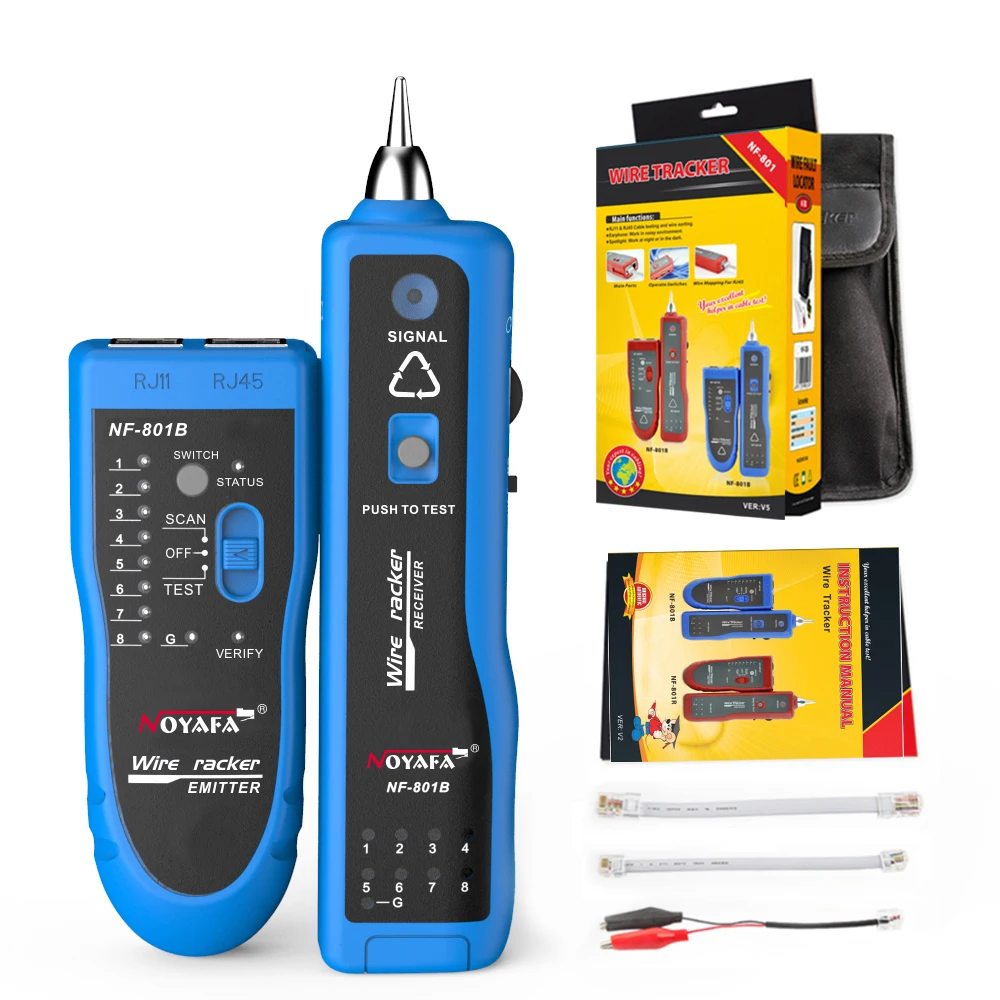 Noyafa NF-801 Multifunction Cable Detector Detector Line Finder Network Tester LAN Telephone Wire Tracker Diagnose Tone Tracer